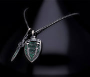 Men’s Sterling Silver Sword & Shield Pendant
