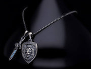 Men’s Sterling Silver Sword & Shield Pendant