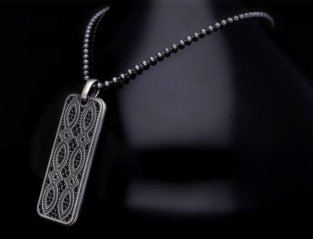 Men’s Sterling Silver Rectengular Necklace