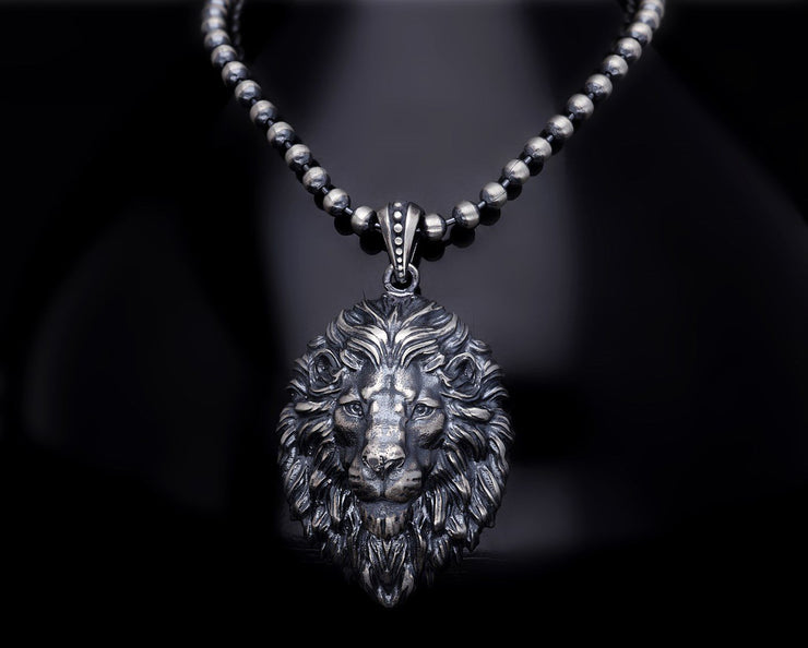 Men’s Sterling Silver 3D Lion Necklace