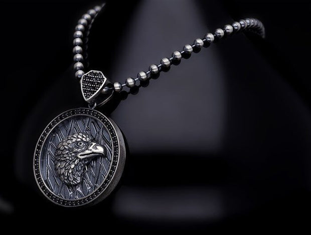 Men’s Sterling Silver Eagle Medallion Necklace