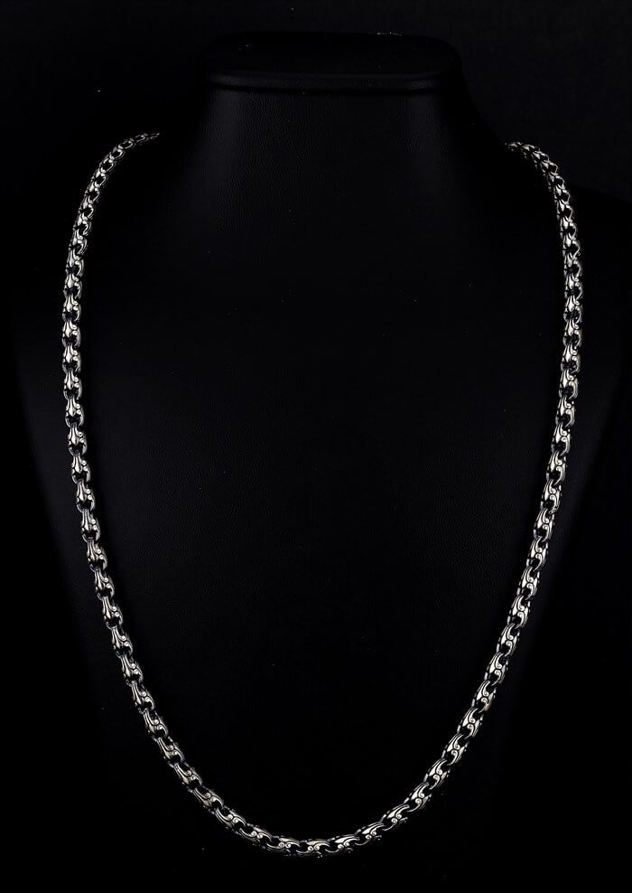 Men’s Sterling Silver Embroidered Chain