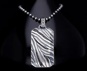 Men’s Sterling Silver Zebra Locket Necklace