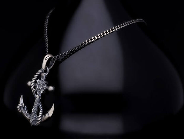 Men’s Sterling Silver Anchor Necklace