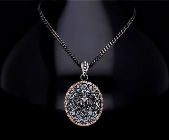 Men’s Sterling Silver Double Eagle Necklace