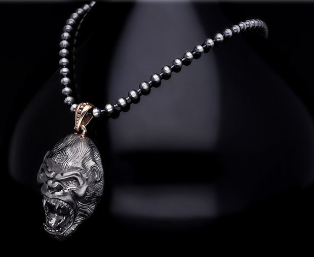 Men’s Sterling Silver Gorilla Necklace