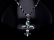 Men’s Sterling Silver Fleur De Lys Necklace