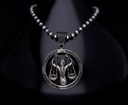 Men’s Sterling Silver Libra Zodiac Necklace