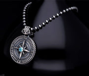 Men’s Sterling Silver Compass Necklace