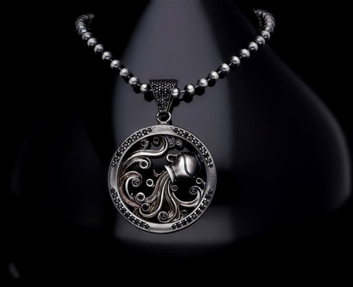 Men’s Sterling Silver Aquarius Zodiac Necklace