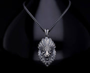 Men’s Sterling Silver Lion Necklace