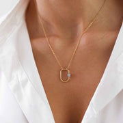 gold necklace, 14k gold necklace, necklace, 14k Gold Lock Necklace