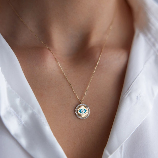 gold evil eye necklace,evil eye necklace, 14k gold evil eye necklace, evil eye necklaces, Turkish eye necklace
