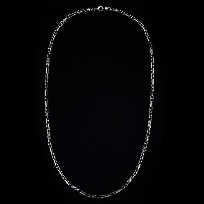 Men’s Sterling Silver Oxidized Necklace