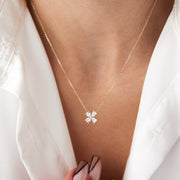 gold necklace, 14k gold necklace, necklace, 14k Gold Cuha Flower Necklace