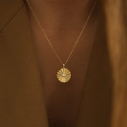 gold necklace, 14k gold necklace, necklace, 14k Gold Big Eye Coin Necklace