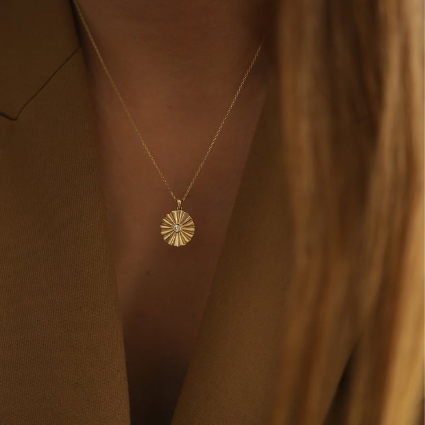 gold necklace, 14k gold necklace, necklace, 14k Gold Big Eye Coin Necklace