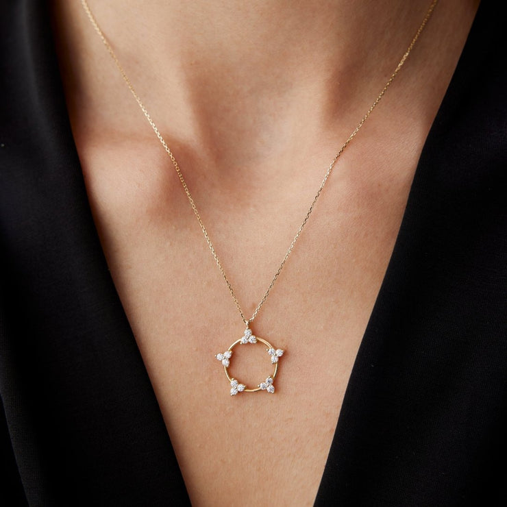 gold necklace, 14k gold necklace, necklace, 14k Gold Loop Seed Necklace
