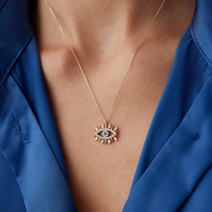 gold evil eye necklace,evil eye necklace, 14k gold evil eye necklace, evil eye necklaces, Turkish eye necklace
