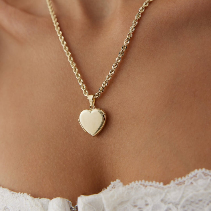 14k Gold Heart Necklace with Chain