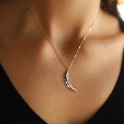 gold necklace, 14k gold necklace, necklace, 14k Gold Leaf Necklace