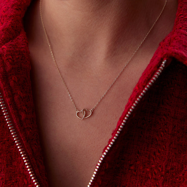 14k Gold Intertwined Heart Necklace