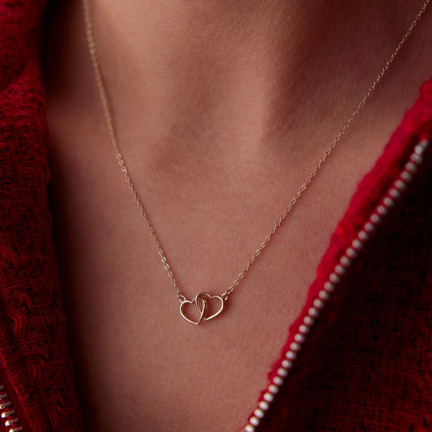 14k Gold Intertwined Heart Necklace