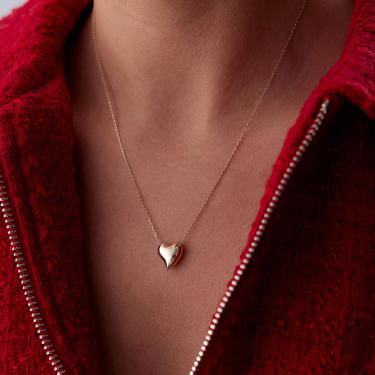 14k Gold Bombe Heart Necklace