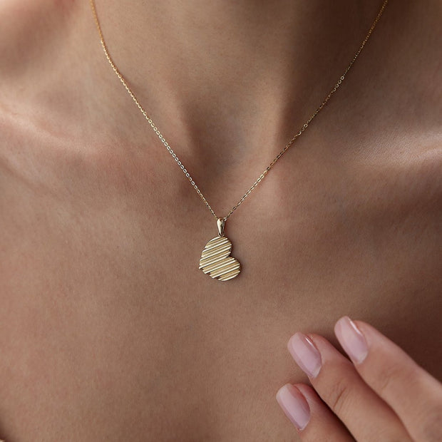14k Gold Kitkat Heart Necklace