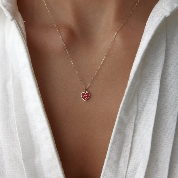 14k Gold La Bon Heart Necklace
