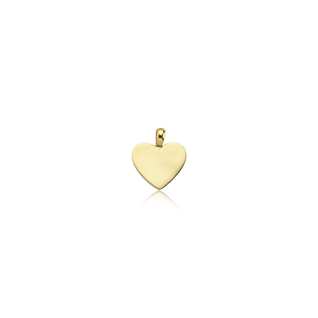 14k Gold Heart Plate Necklace