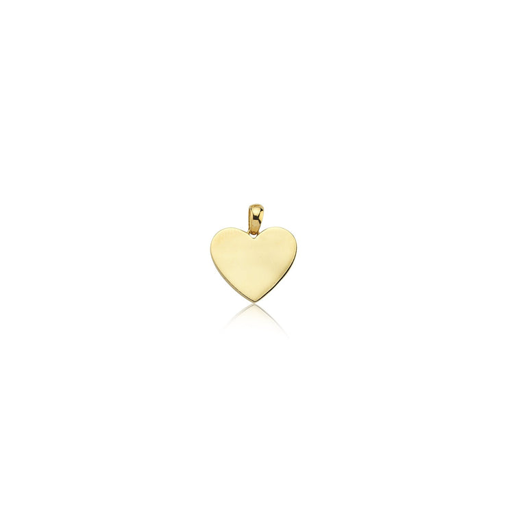 14k Gold Heart Plate Necklace