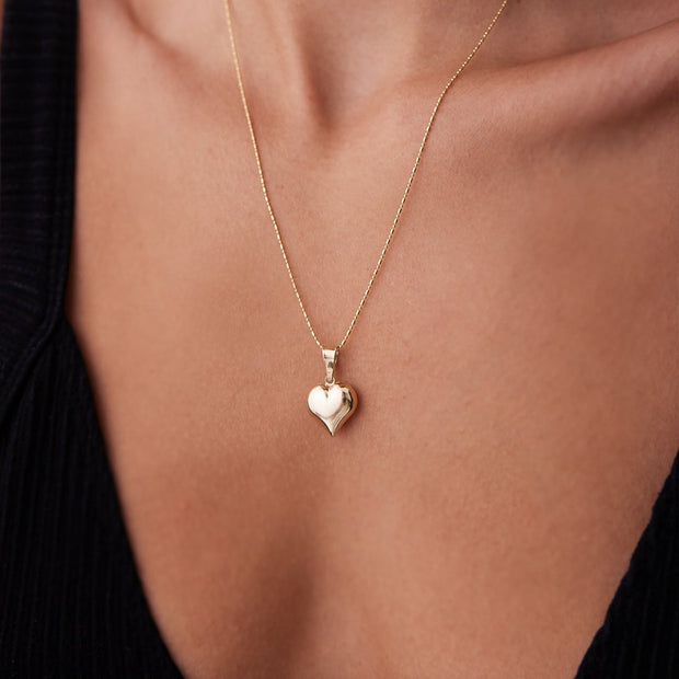 14k Gold Medium Heart Necklace