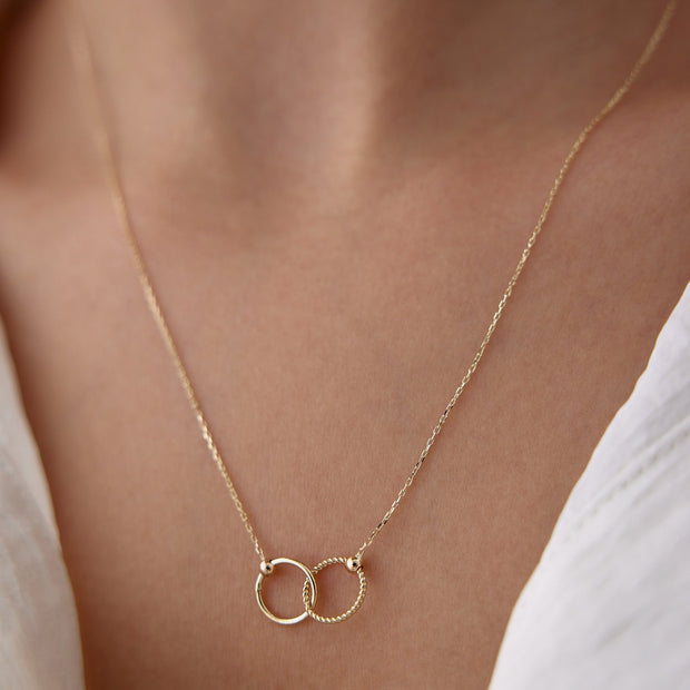 gold necklace, 14k gold necklace, necklace, 14k Gold Wedding Ring Necklace