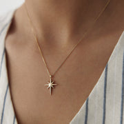 gold necklace, 14k gold necklace, necklace, 14k Gold Polar Star Necklace