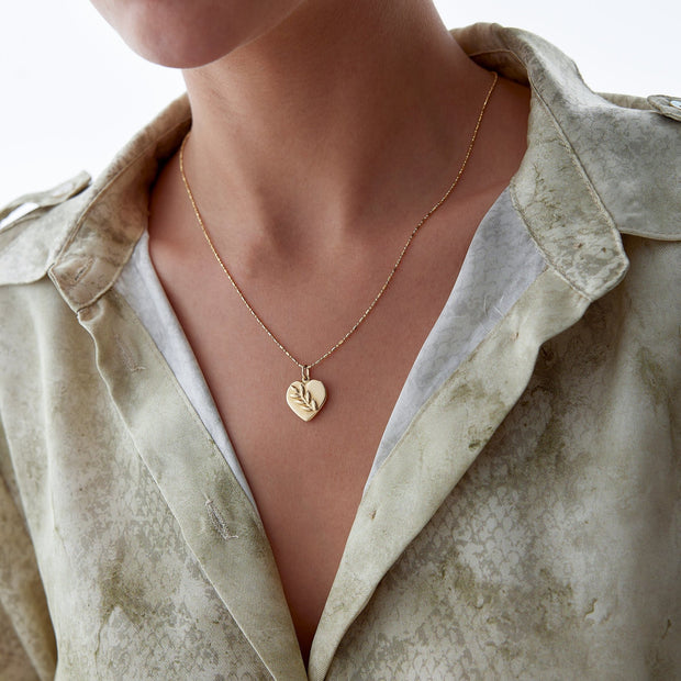 14k Gold Virgo Heart Necklace