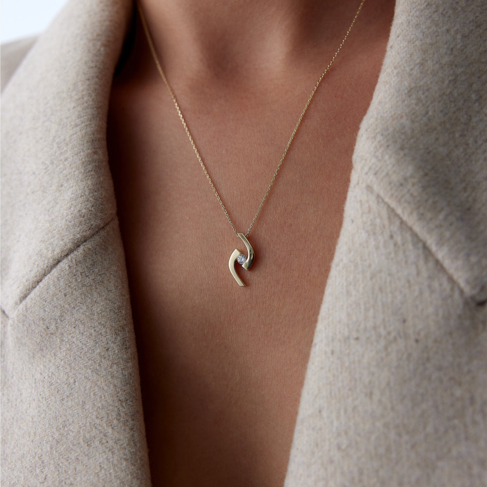 gold necklace, 14k gold necklace, necklaces, 14k Gold Yin-Yang Necklace