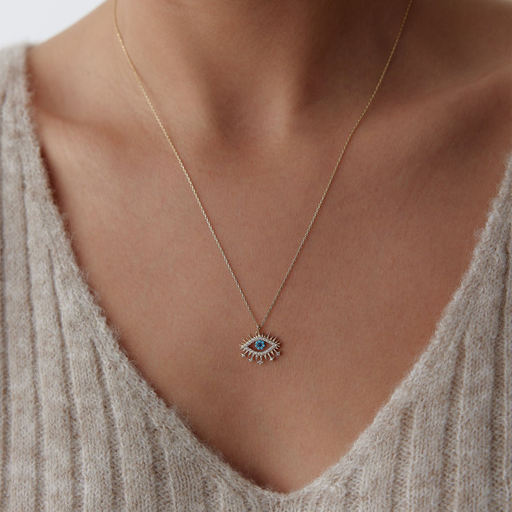 gold evil eye necklace,evil eye necklace, 14k gold evil eye necklace, evil eye necklaces, Turkish eye necklace