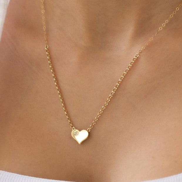 14k Gold Heart Necklace