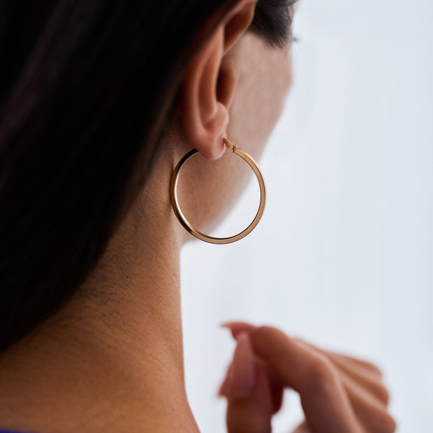 Large Angular Diagonal Hoop Earrings