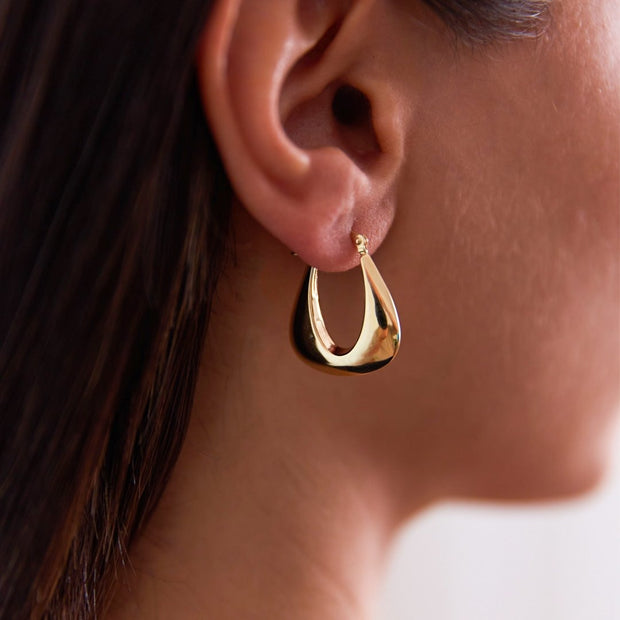 Drop Roof Hoop Earrings