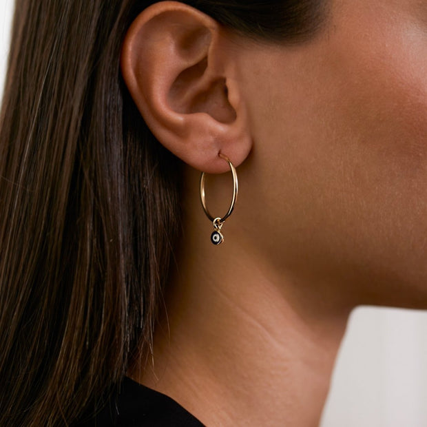 Eye Dangle Hoop Earrings