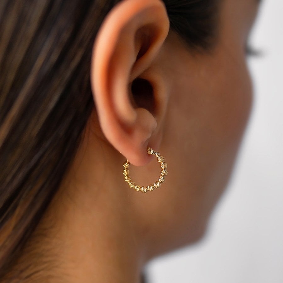 14k Gold Dorica Hoop Earrings