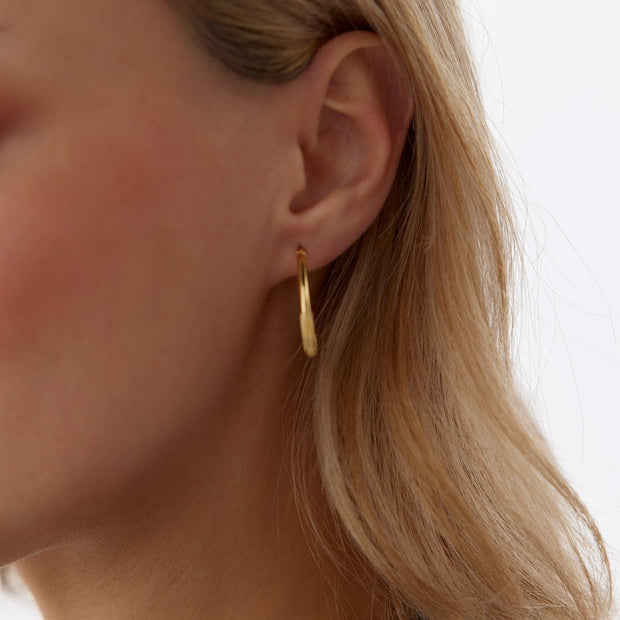 Half Pencil Pear Hoop Earrings