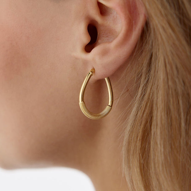 Half Pencil Pear Hoop Earrings