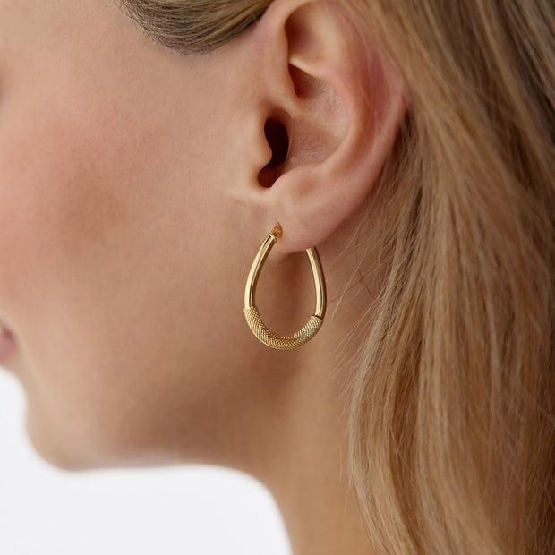 Half Pencil Pear Hoop Earrings