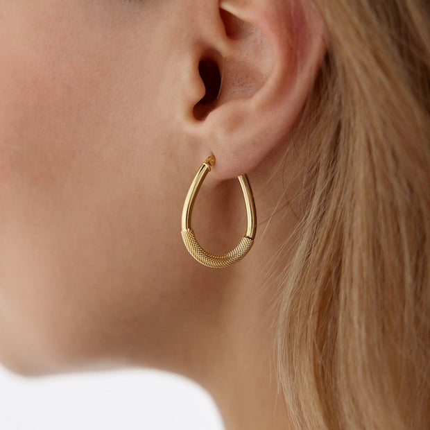 Half Pencil Pear Hoop Earrings