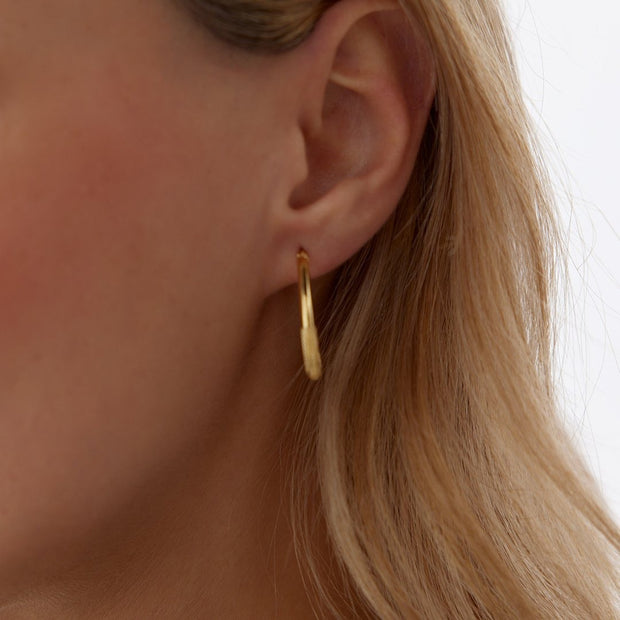 Half Pencil Pear Hoop Earrings