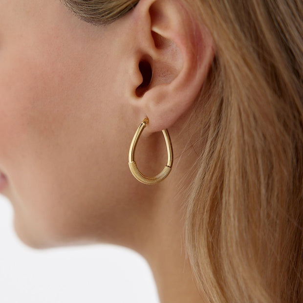 Half Pencil Pear Hoop Earrings