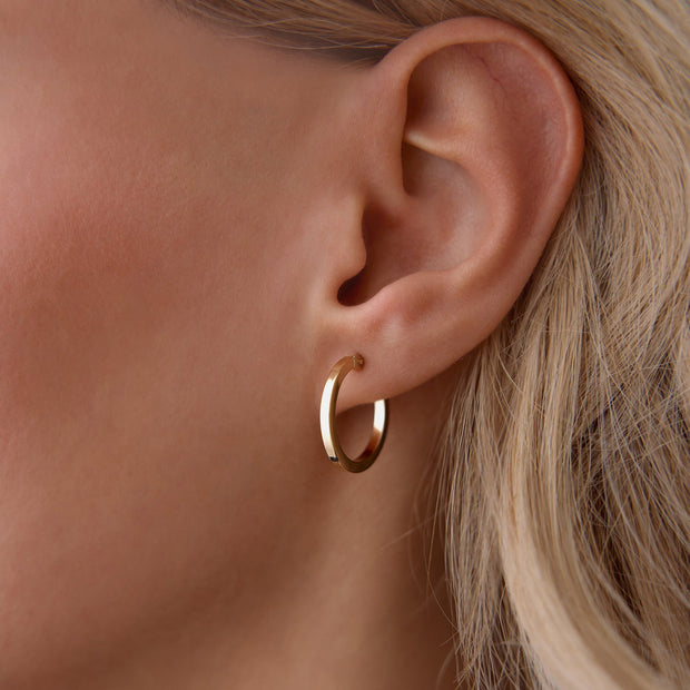 Medium Angular Diagonal Hoop Earrings